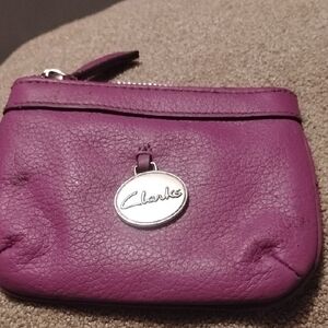Clarks Purple Leather Coin Purse
